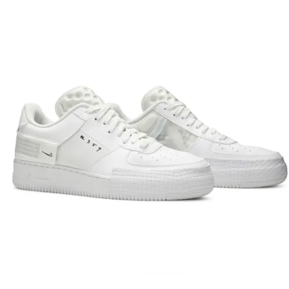 Nike Air Force 1 Type 2 N.354 Triple White Sneakers Men's Size 12 EUC
